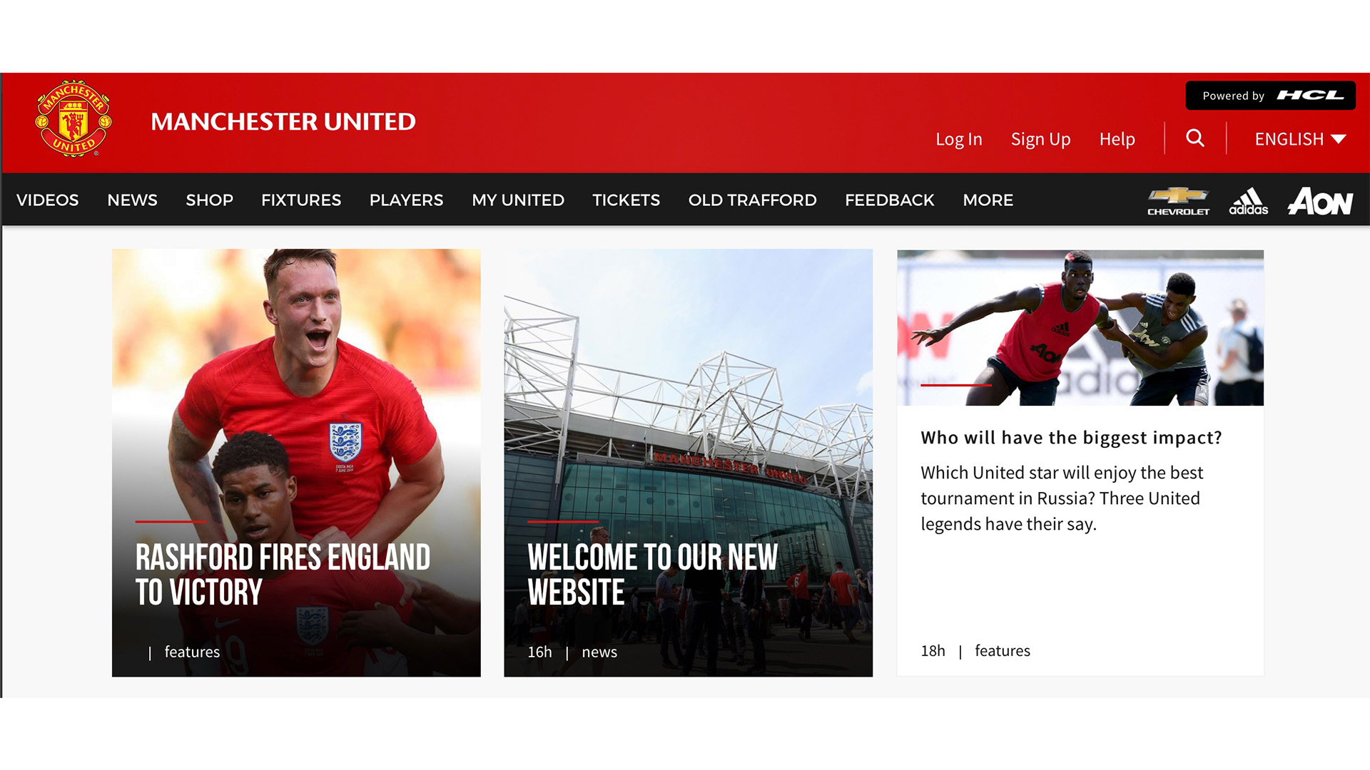 manchester united homepage