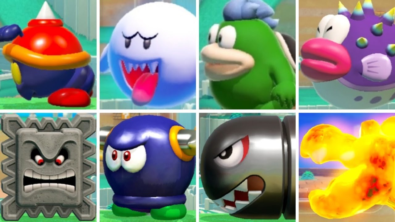 mario 3d world enemies