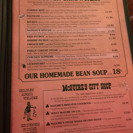 mcguires pensacola menu with prices