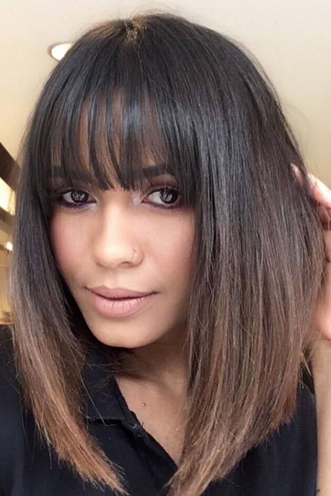 medium layered haircuts with fringe