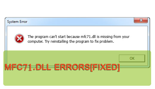 mfc71 dll is missing windows 7