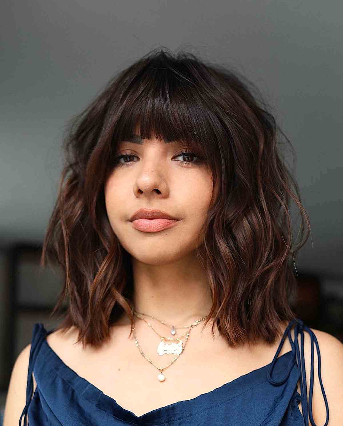 mid length bob with fringe