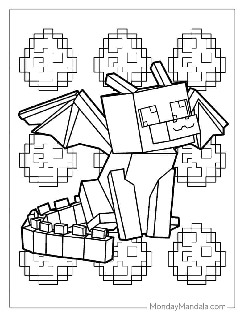 minecraft coloring sheets