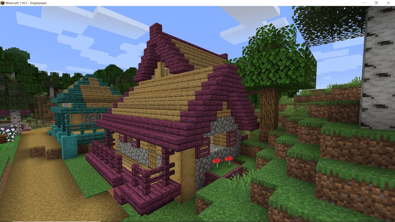 minecraft l shaped house