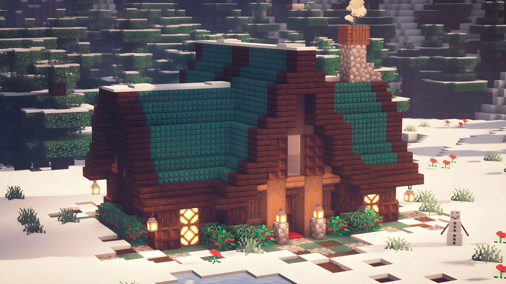 minecraft winter cabin