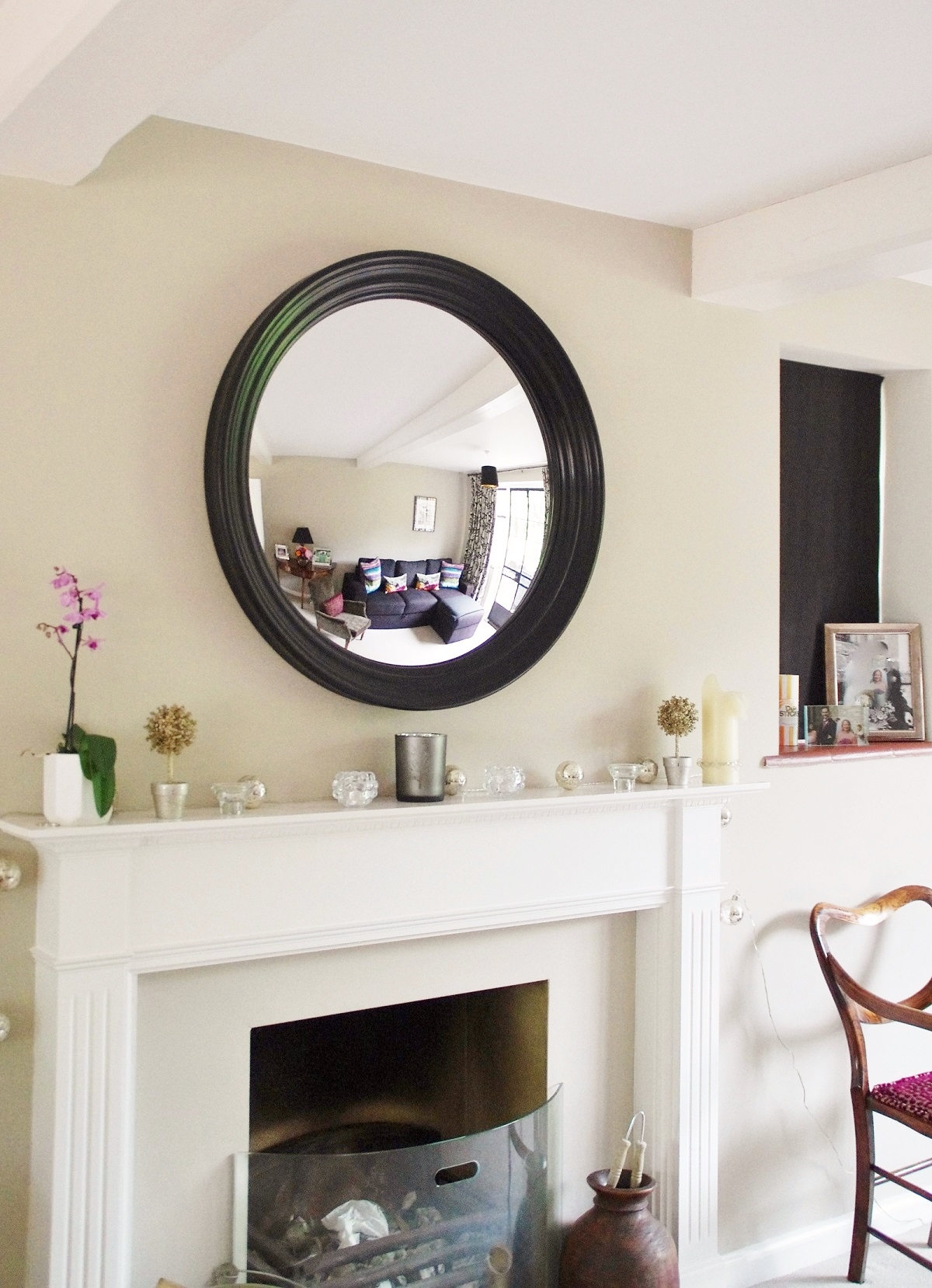 mirrors above fireplace