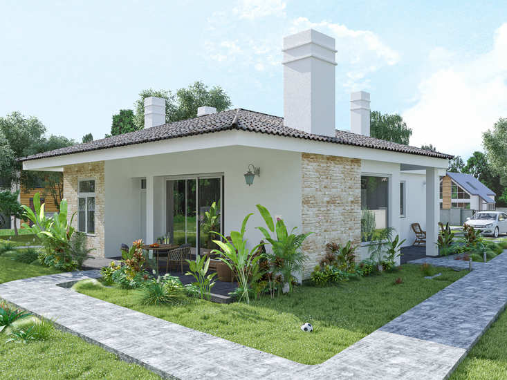 modelos de casas de una planta sencillas y bonitas