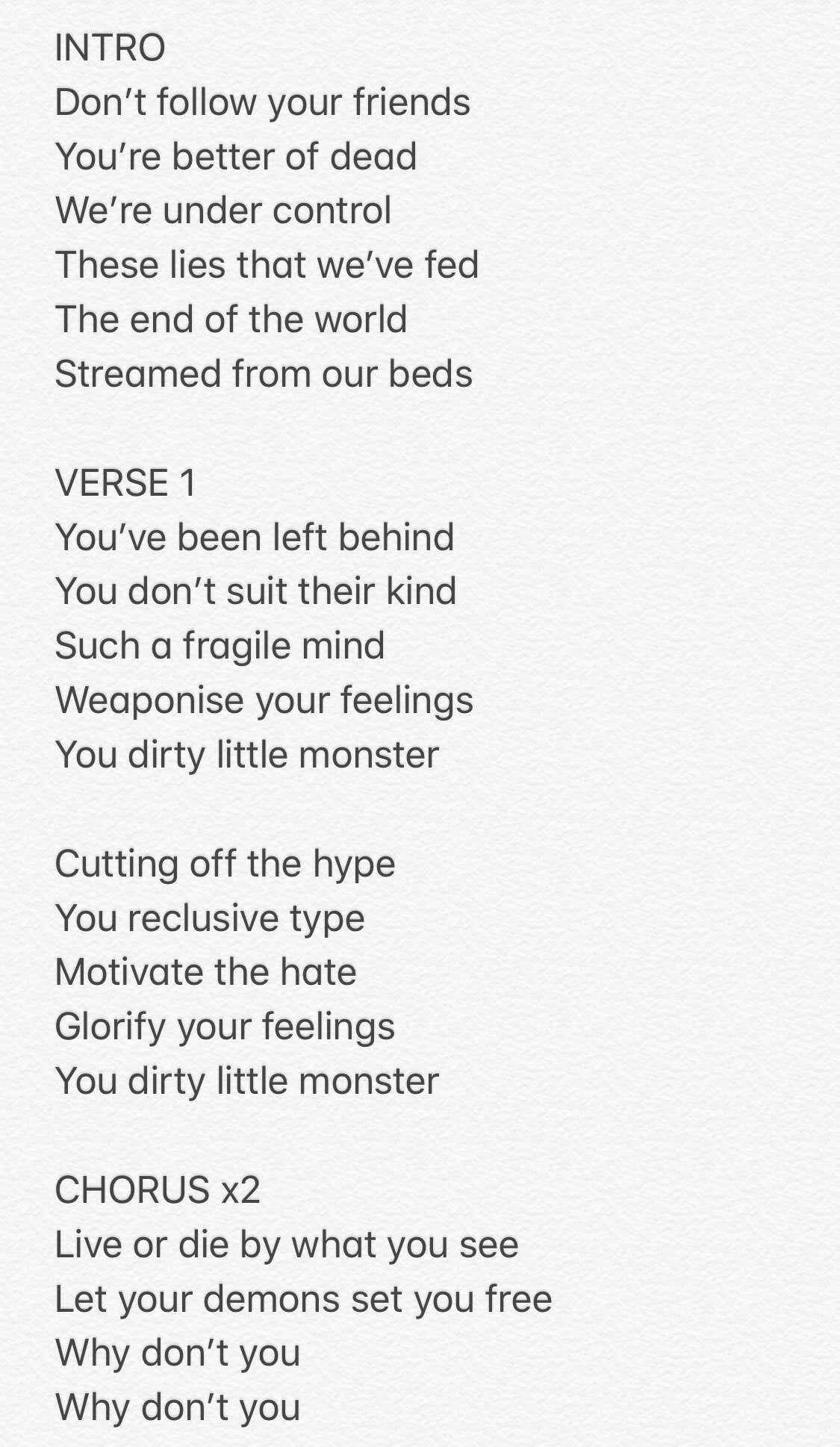 monsters lyrics