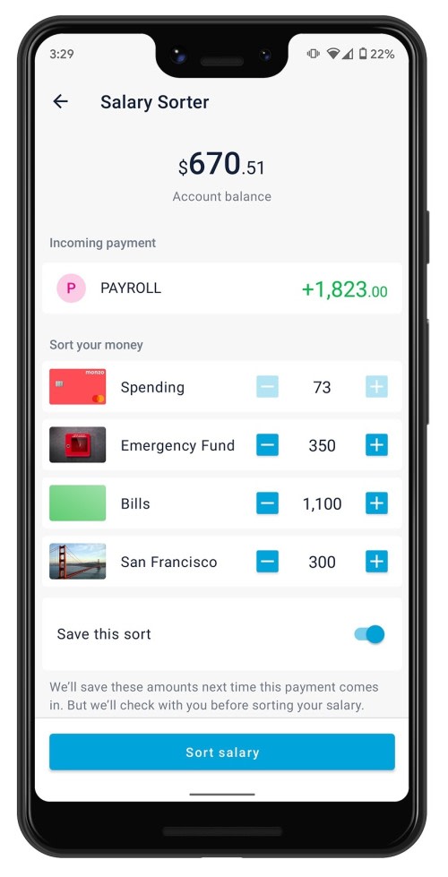 monzo incoming payments