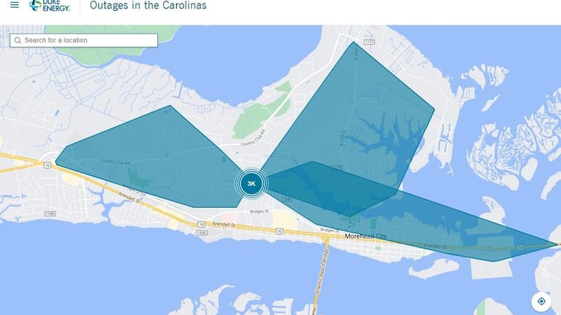 morehead city nc power outage