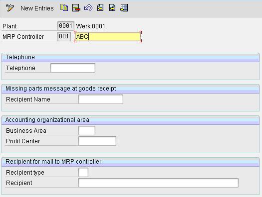 mrp controller table in sap