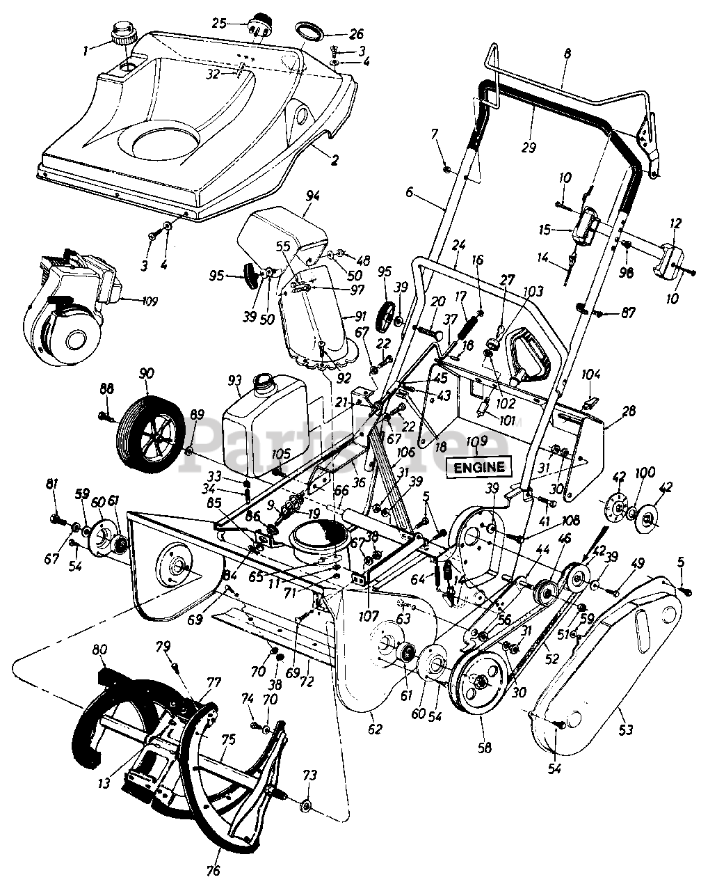 mtd snow thrower parts