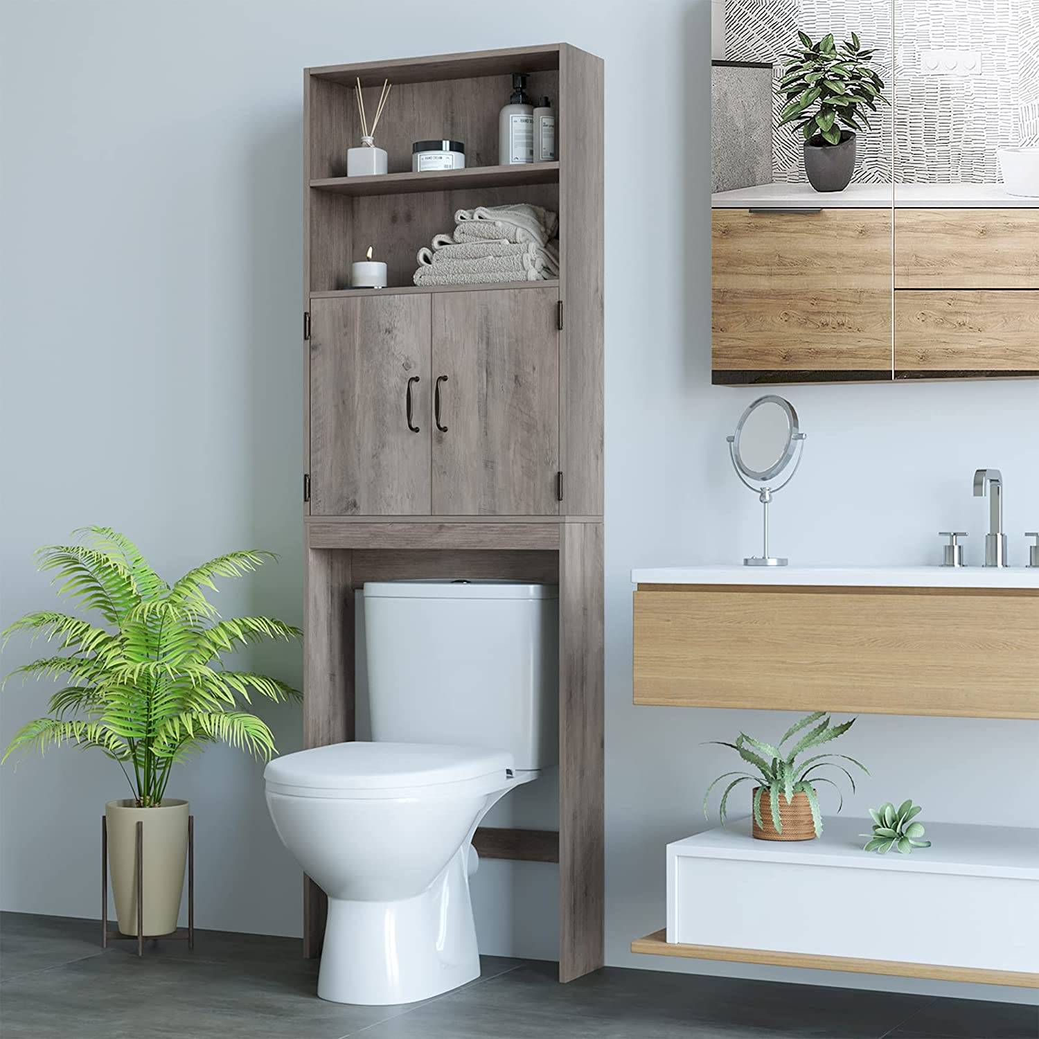 mueble baño encima wc