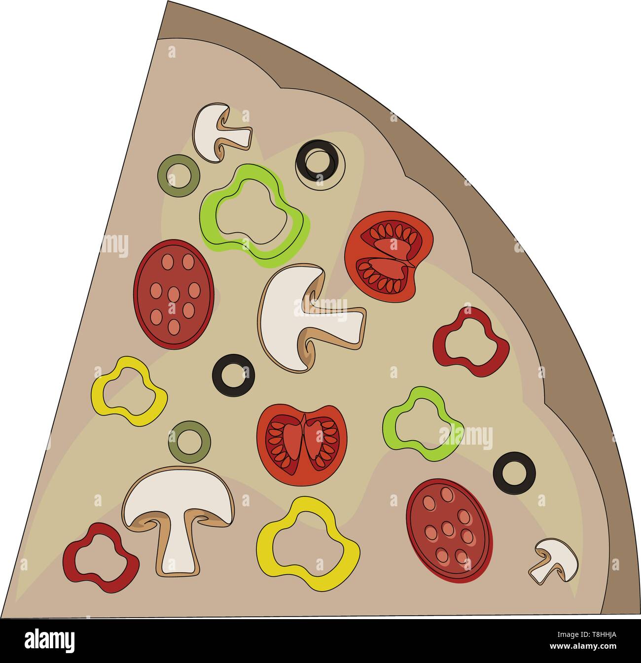 mushroom pizza drawing