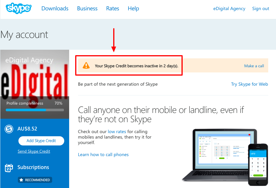 my skype credit disappeared