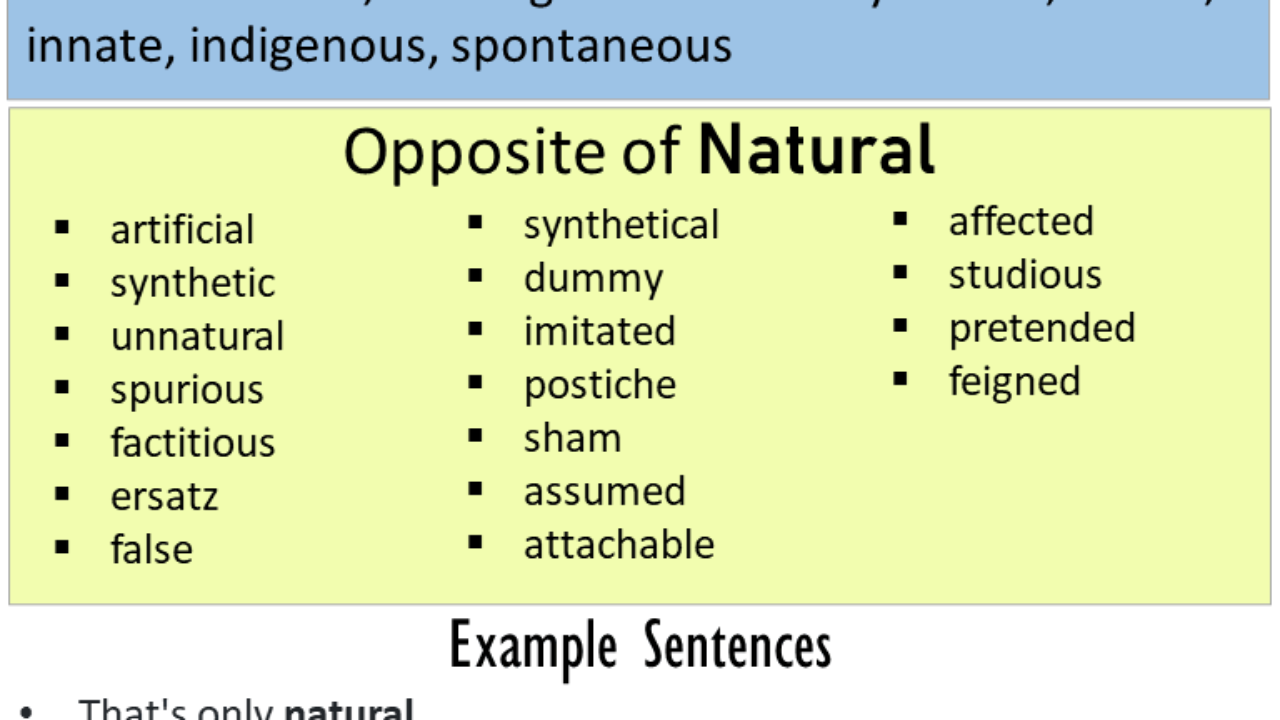 naturally antonyms