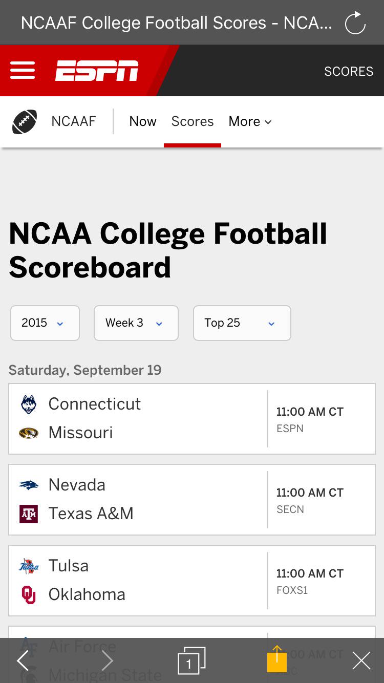 ncaaf scores espn