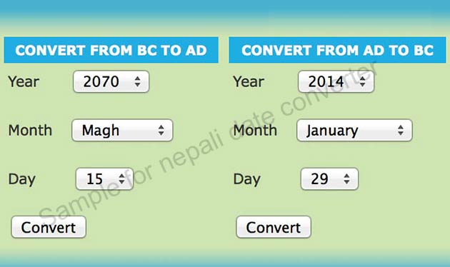 nepali calendar converter