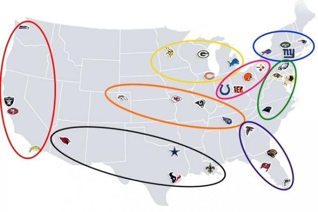 nfl divisions map