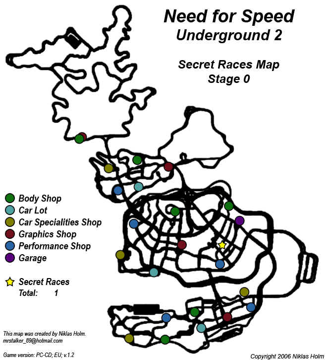 nfs underground 2 map all shops