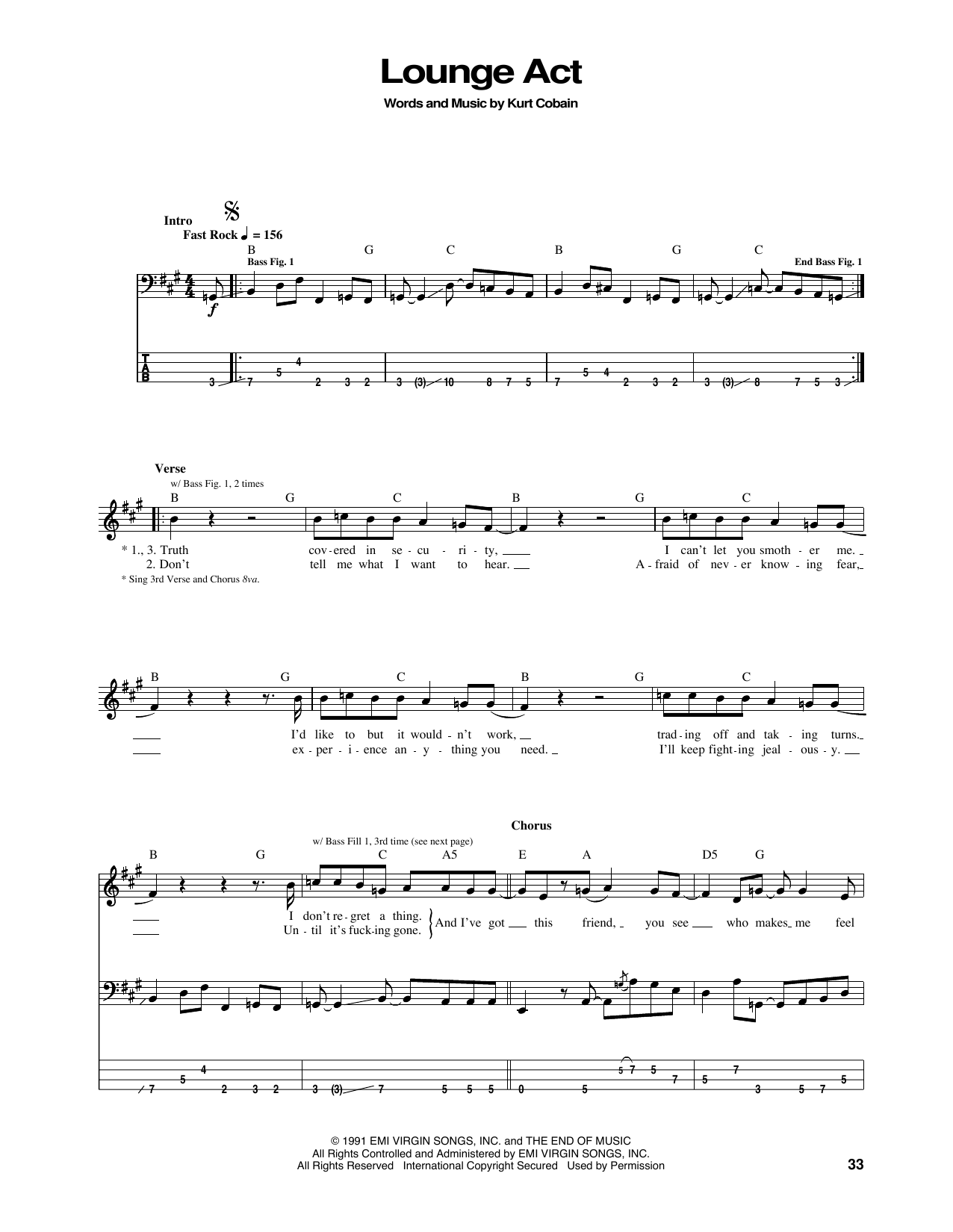 nirvana lounge act chords