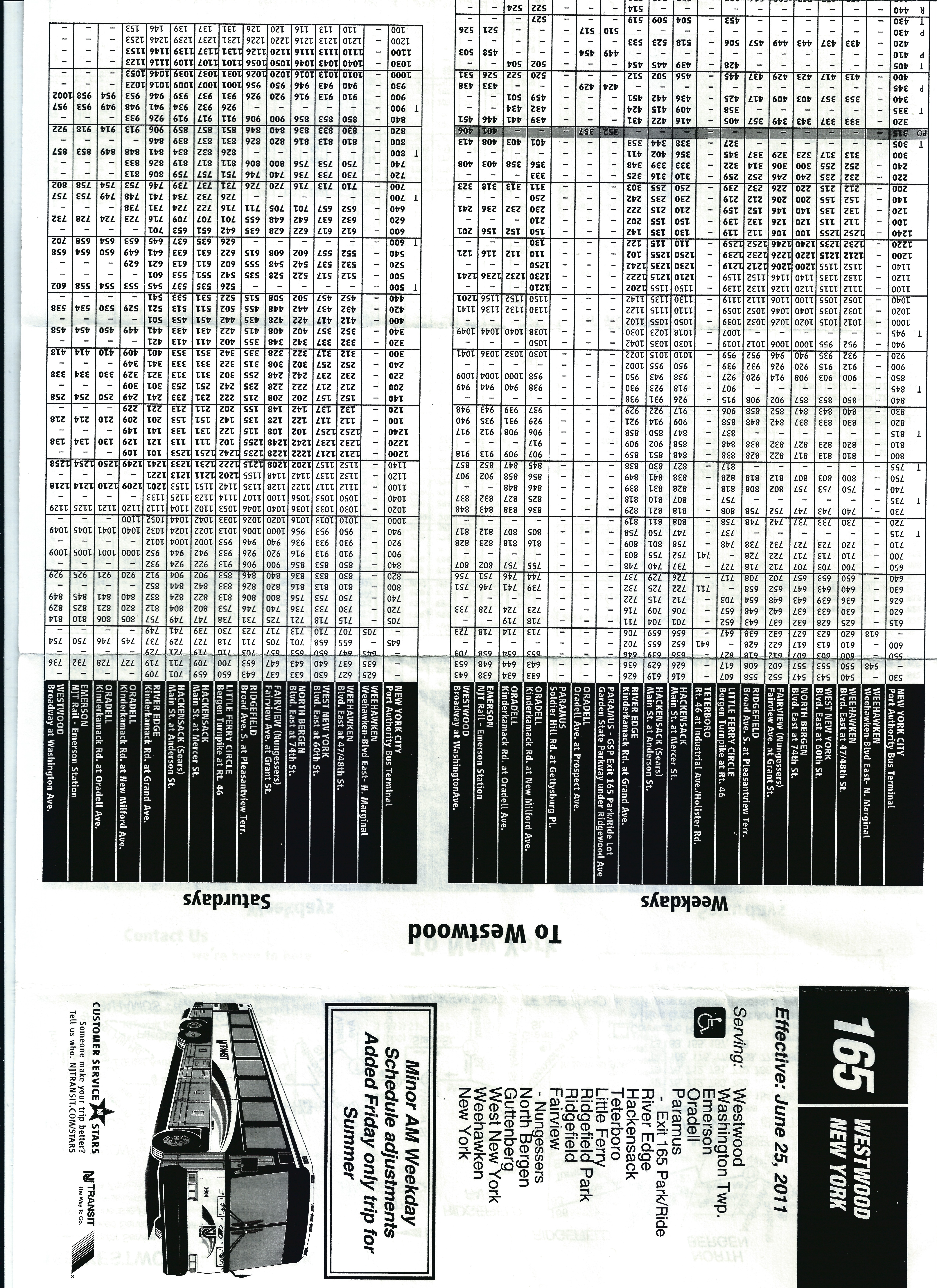 nj transit 165 schedule