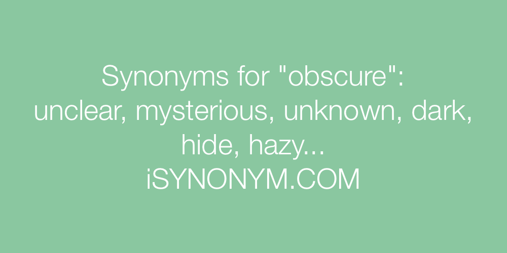 obscure synonym