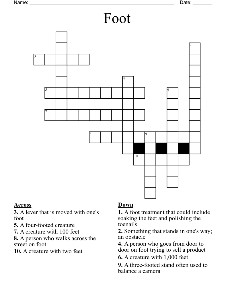 of the foot crossword