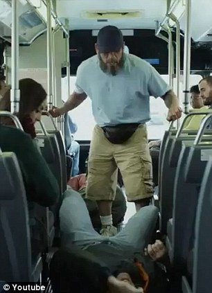 old guy bus fight