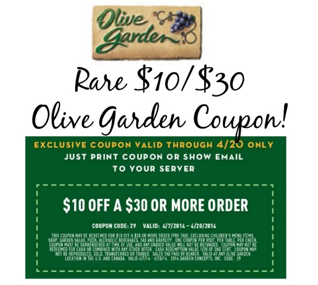 olive garden coupons