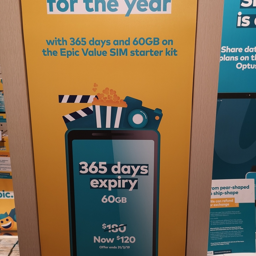 optus 365 day plan $120