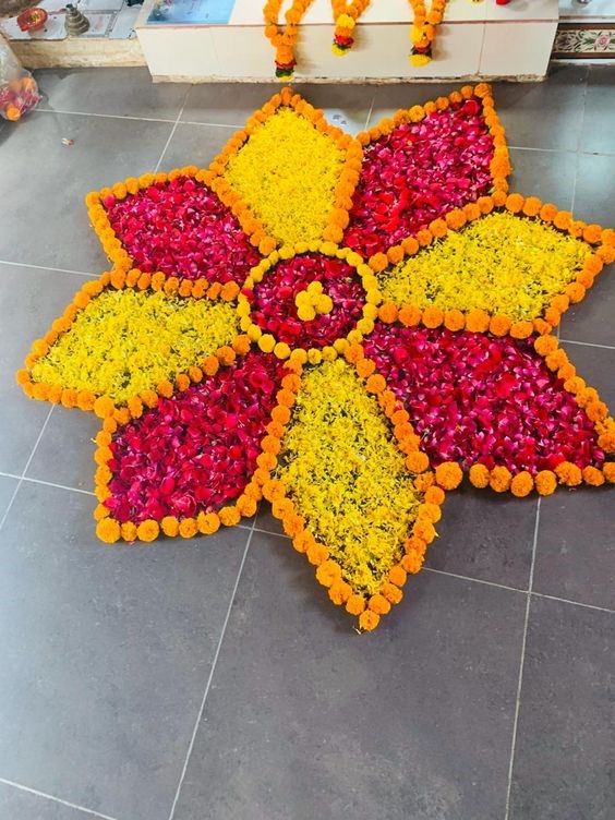 original flower rangoli design