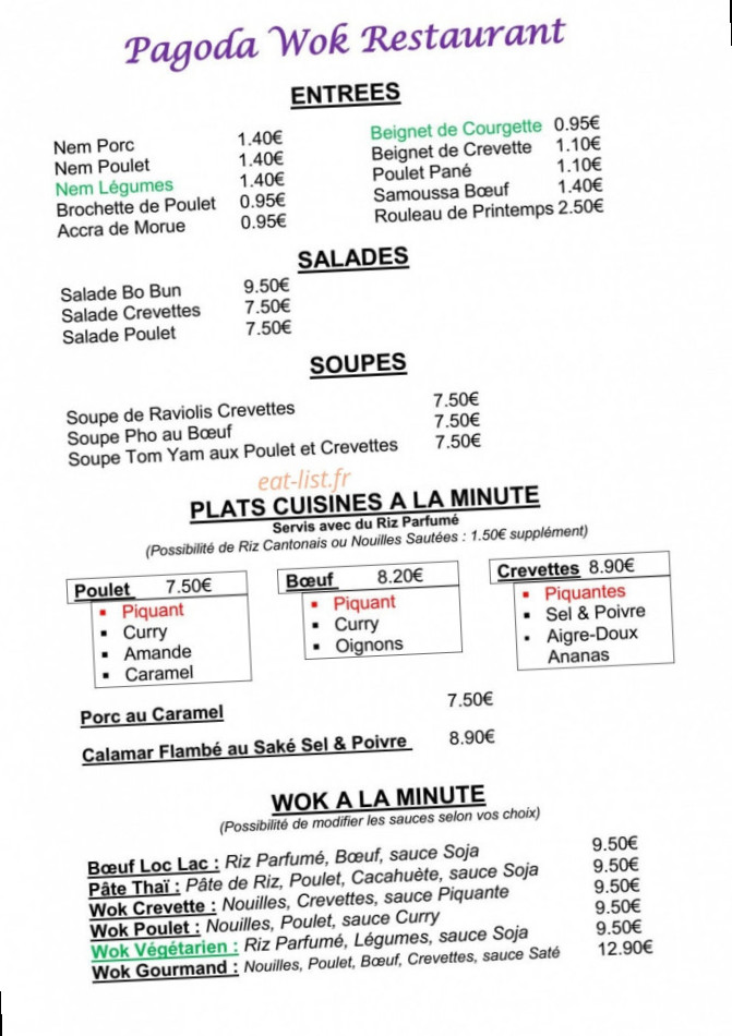 pagoda wok menu