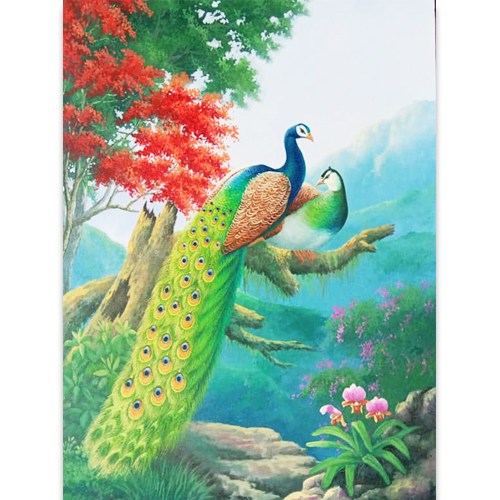 peacock canvas painting