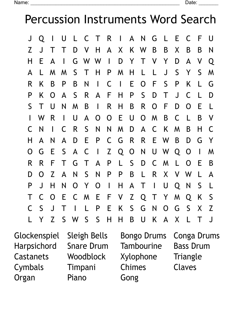 percussion instrument crossword