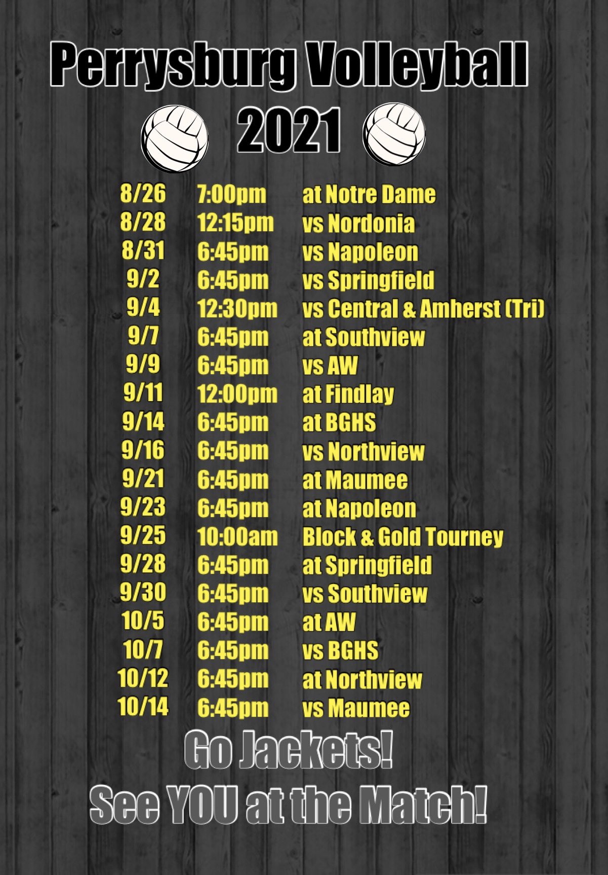 perrysburg volleyball schedule