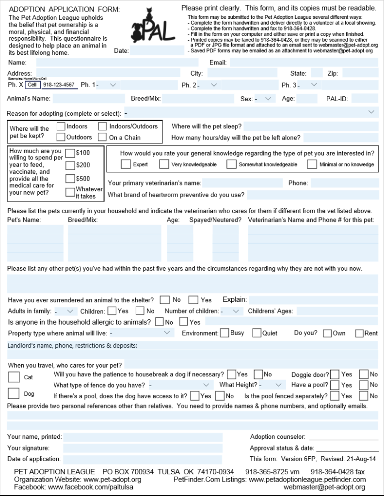 pet adoption league tulsa