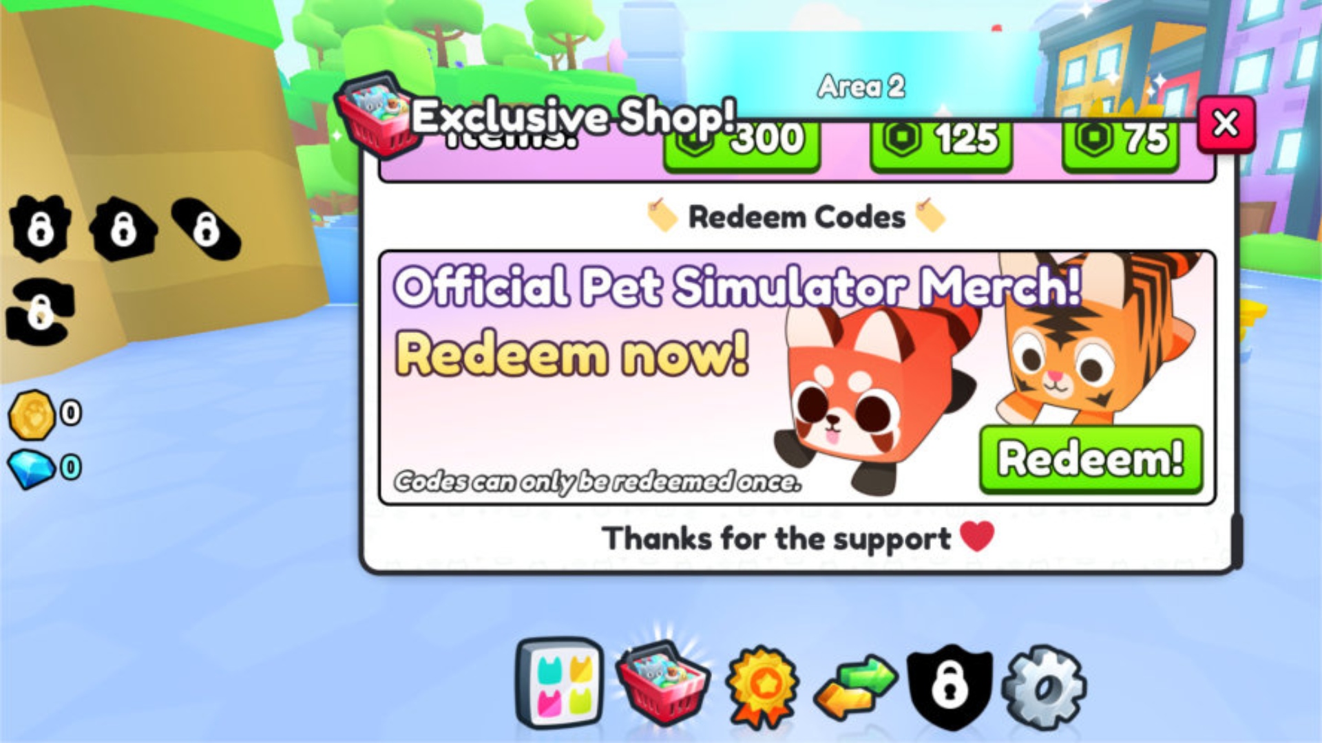 pet sim 99 merch codes