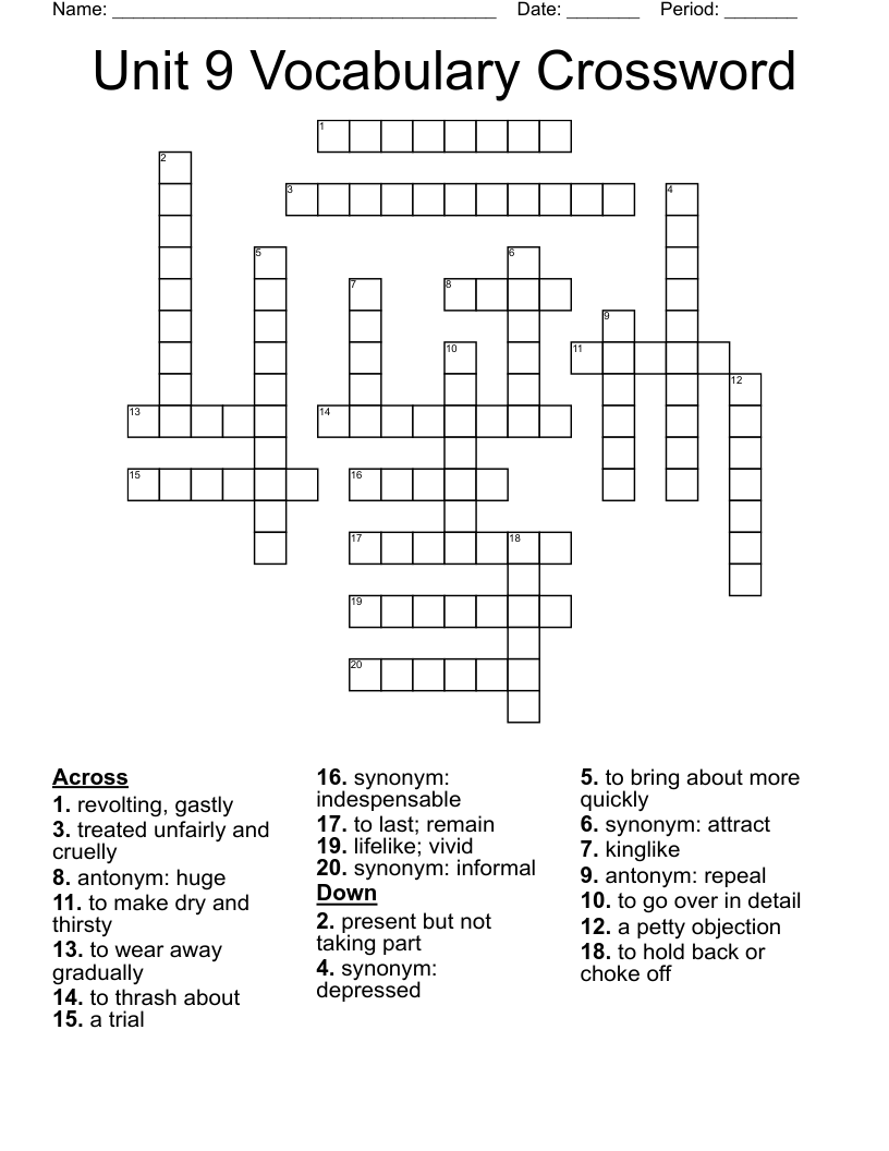 petty details 6 letters crossword