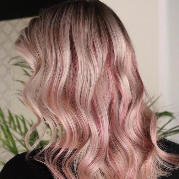 pink blonde hair