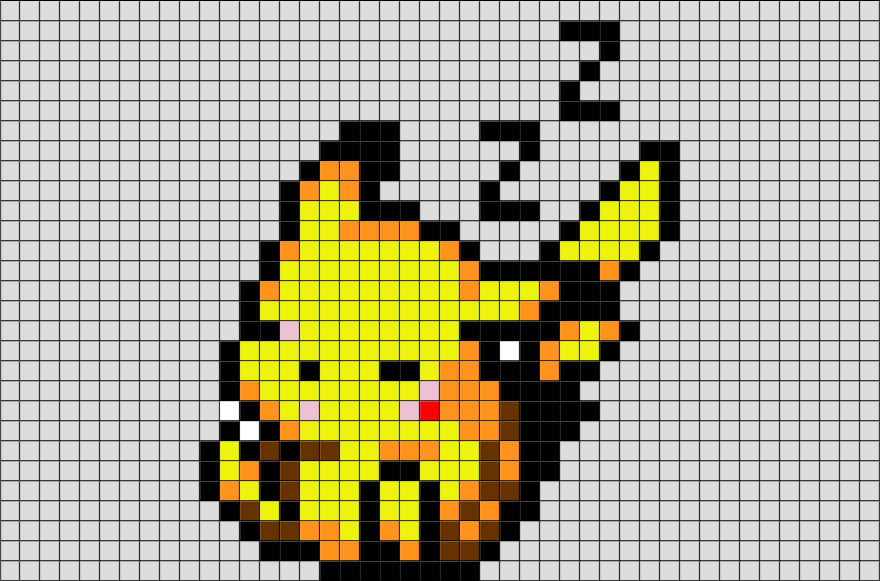 pixel art pikachu kawaii