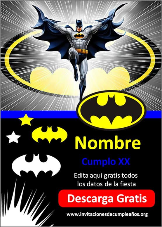 plantillas para invitaciones de batman