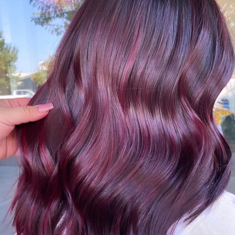 plum dyed hair