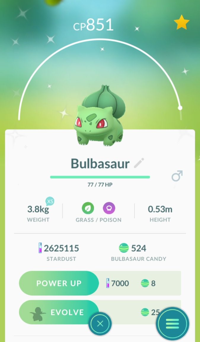 pokemon go shiny bulbasaur