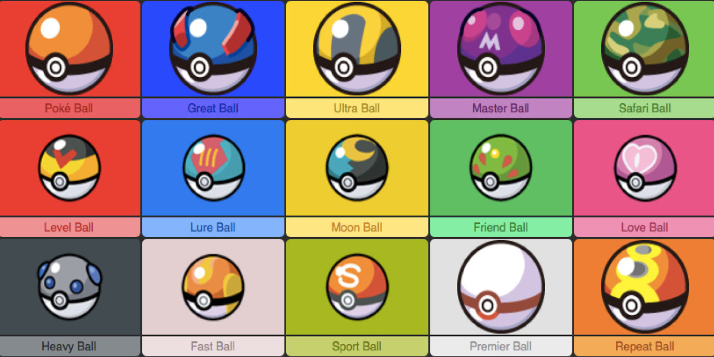 pokemon pokeball types