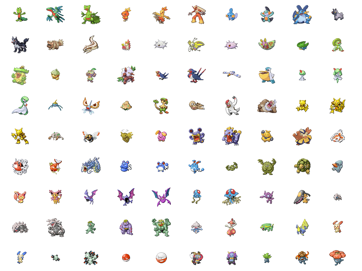 pokemon sapphire pokemon list