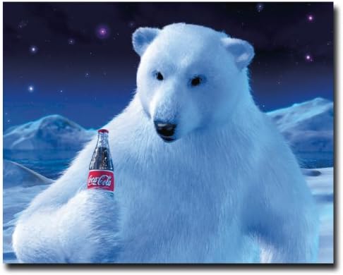 polar bear inside coke bottle