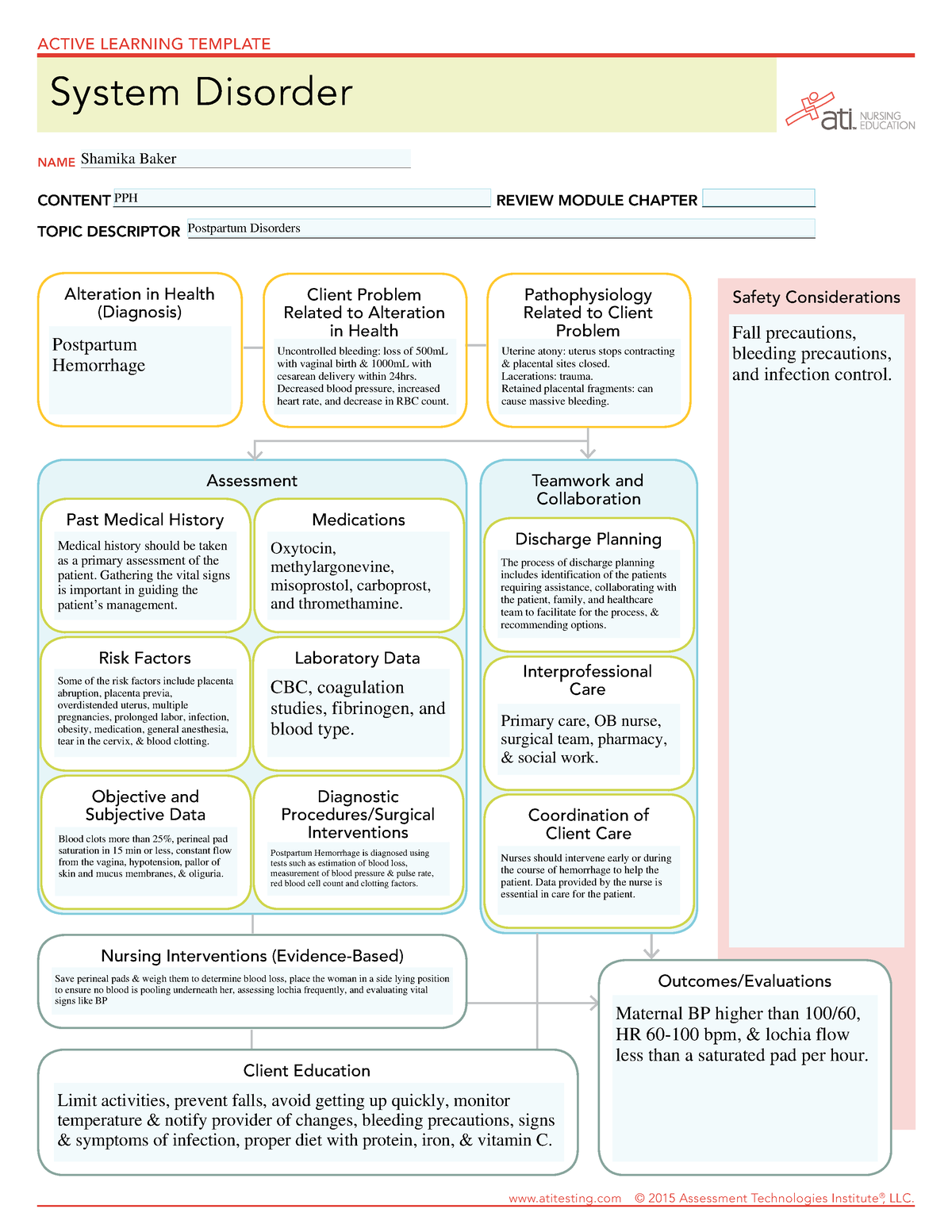 postpartum hemorrhage ati