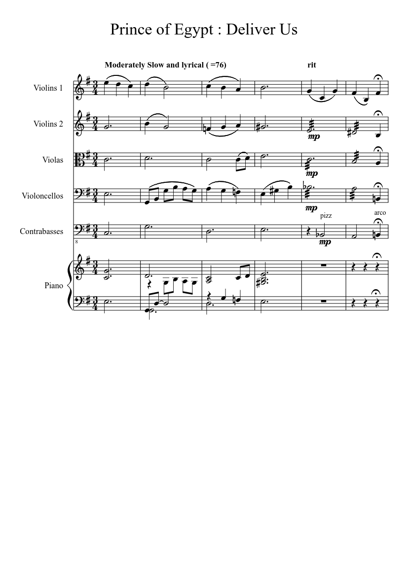 prince of egypt piano sheet music