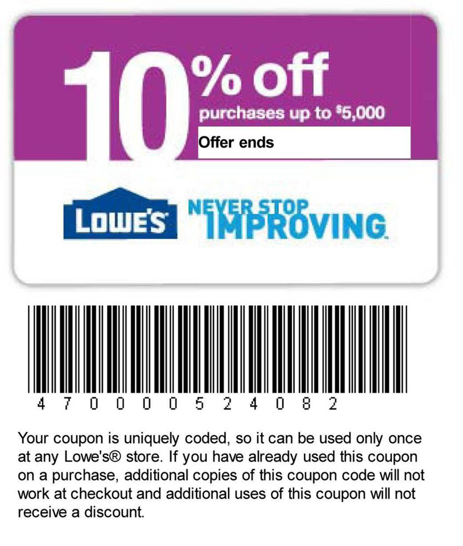 promotional codes for lowes